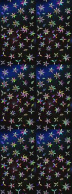 Raster illüstrasyonu. Raster illüstrasyonu. Çiçek desenli çizim. Gri ve mavi renkte çiçekler. Asya tekstil tarzında.