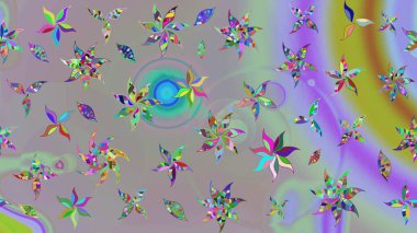 Küçük çiçekteki sevimli çiçek deseni. Raster illüstrasyonu. Gri ve nötr renkte çiçekler.