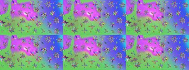 Güzel kumaş deseni. Raster illüstrasyonu. Karalama çiçeği. Renkli Bahar Teması eskiz kalıbı. Düz Çiçek Elementleri Tasarımı. Zentangle soyut çiçekleri.