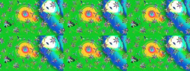 Tomurcukları çiçek olan sevimli bir çiçek deseni. Eski usul. Raster. Kumaş, tekstil, duvar kağıdı baskısı için. Raster illüstrasyonu. Taslak arkaplan.