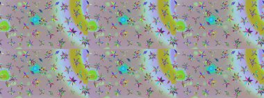 Renkli Bahar Teması eskiz kalıbı. Düz Çiçek Elementleri Tasarımı. Raster..