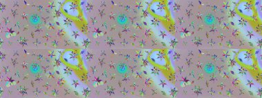 Kabile sanatı boho baskısı, klasik çiçek arkaplanı. Soyut etnik raster çizim kalıbı. Arkaplan dokusu, duvar kağıdı, çiçek teması tarafsız ve gri renklerde.