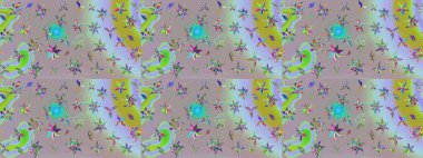 Tarafsız ve gri renkte etnik çiçeklerle süslenmiş zarif bir eskiz şekli. Raster Çiçek İllüstrasyon Şirin Tekstil.