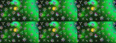 Yumuşak, bahar çiçekli arka plan. Yeşil ve gri renkli çiçekler. Raster çiçek desenli ve çiçekli..