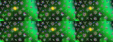 Raster illüstrasyonu. Asya tekstil tarzında. Düz Çiçek Elementleri Tasarımı. Renkli Bahar Teması eskiz kalıbı. Güzel kumaş deseni. Çiçek desenini çiz.