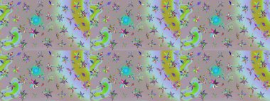 Tarafsız ve gri renkte etnik çiçeklerle süslenmiş zarif bir eskiz şekli. Raster Çiçek İllüstrasyon Şirin Tekstil.