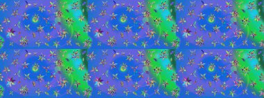 Raster stili kumaş deseni. Çiçekler suluboya çizim deseni.