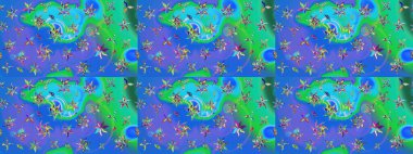 Çiçek arkaplan. Çizim raster deseni. Güzel kumaş deseni.