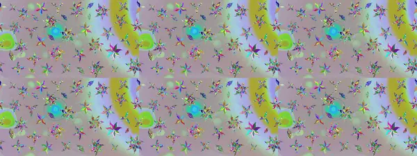 Renkli Bahar Teması eskiz kalıbı. Düz Çiçek Elementleri Tasarımı. Raster..