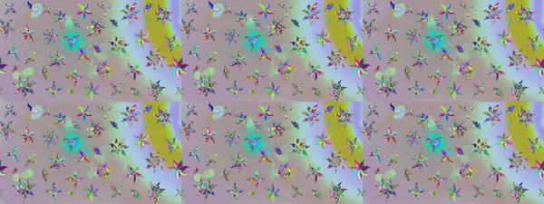 Raster Çiçek İllüstrasyonu 'nun şirin tekstili. Tarafsız ve gri renkte etnik çiçeklerle süslenmiş zarif bir eskiz..