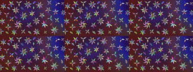 Mor ve mor renkli bitkilerden oluşan parlak çiçekli çizim deseni.