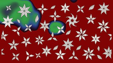 Kırmızı ve nötr renkte çiçekler. Renkli Bahar Teması çizim kalıbı. Çiçekli çiçek deseni, suluboya. Düz Çiçek Elementleri Tasarım Raster illüstrasyonu.