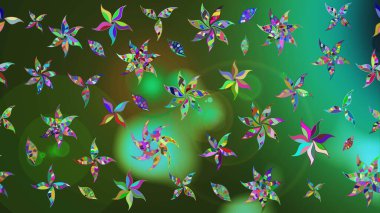 Eskiz klasiği. Düz Çiçek Elementleri Tasarımı. Raster Şirin kumaş deseni. Renkli Bahar Teması çizim şablonu.