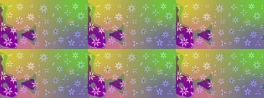 Renkli Bahar Teması eskiz kalıbı. Düz Çiçek Elementleri Tasarımı. Sevimli çiçek raster deseni. Tarafsız ve yeşil renkte çiçekler.