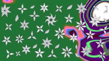 Çiçekler suluboya eskiz deseni. Raster Stili kumaş deseni.