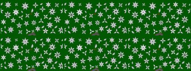 Hediye ambalaj kağıdı, tebrik kartları, posterler ve pankart tasarımı. Raster düz çiçek çizim deseni. Yeşil ve nötr renkte çiçekler.