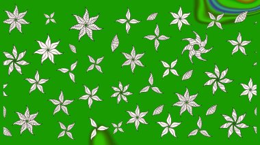 Yeşil ve nötr renklerde çiçekler. Gömlek baskısı için çiçek boyası. Çiçek eskiz kalıbı geçmişi.