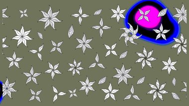 Yeşil ve beyaz renkli çiçekler. Küçük çiçekte sevimli çiçek deseni var..