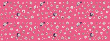 Düz Çiçek Elementleri Tasarım Raster illüstrasyonu. Çiçekli çiçek deseni, suluboya. Pembe ve nötr renkte çiçekler. Renkli Bahar Teması çizim şablonu.