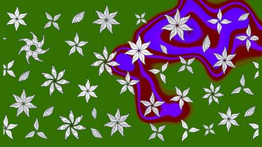 Arkaplan dokusu, duvar kağıdı, yeşil ve nötr renklerde çiçek teması. Soyut etnik raster çizim kalıbı. Kabile sanatı boho baskısı, klasik çiçek arkaplanı.