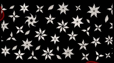 Raster düz çiçek çizim deseni. Hediye ambalaj kağıdı, tebrik kartları, posterler ve pankart tasarımı. Siyah ve nötr renkte çiçekler.