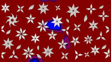 Kırmızı ve nötr el çizimi. Karalama çiçekleri çizim kalıbı. Raster deseni. Sanat esinlenilmiş ve nötr stil çiçekler ve arkaplan bırakıyor.