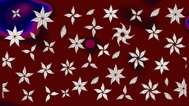 Modaya uygun kumaş deseni. Sevimli çiçek raster deseni. Renkli Yaz Temalı eskiz kalıbı. Düz Çiçek Elementleri Tasarımı.