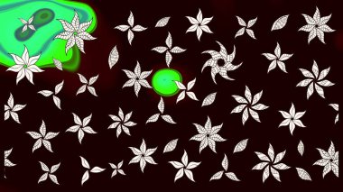 Raster illüstrasyonundaki çiçek desenli çizim. Suluboya tarzında siyah ve nötr renkler üzerine çiçekler.