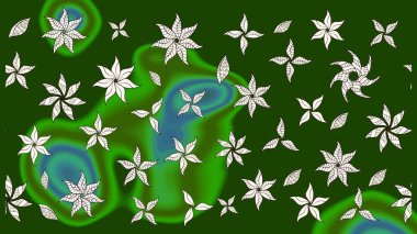 Eski usul. Miles Fleur, süslü püslü bir süs. Raster illüstrasyonu. Eskiz geçmişi. Tomurcukları papatya çiçekleri olan sevimli bir çiçek deseni. Kumaş, tekstil ve duvar kağıdı baskısı için..