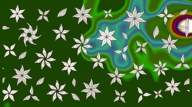 Düz Çiçek Elementleri Tasarımı. Yazdır. Raster çiçekli arka plan. Renkli Yaz Temalı eskiz kalıbı. Güzel eskiz şekli. Şirin kumaş deseni.