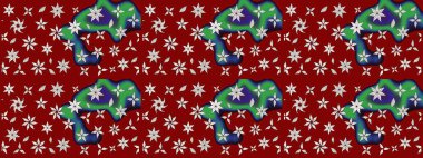 Süslü kumaş deseni. Çiçekli çiçek deseni, suluboya. Raster deseni.