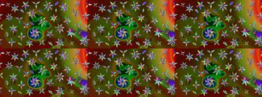 Çiçek kompozisyonu, el boyası, hassas şablon. Yeşil ve kahverengi renkte manzaralı çiçek deseni. Sevgililer günü ve tebrik kartı konsepti için şık bir davetiye. Üst görünüm, yumuşak biçim.