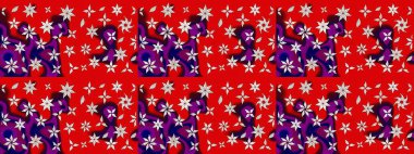 Raster illüstrasyonu. Desen, çizim, çiçek sınırı. Eski moda arka plan. Kıvırcık, parlak örgü. Çiçek çelengi. Güzel, pürüzsüz kumaş, tuval..