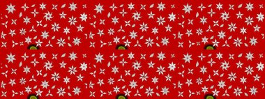 Çizim kalıbı. Raster illüstrasyonu. Kırmızı ve nötr renklerde. Hint süsü. Renkli süs kenarı. Çiçek duvar kağıdı.