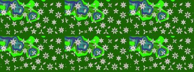 Kıvırcık, parlak örgü. Güzel, parlak, pürüzsüz kumaş, tuval. Desen, çizim, çiçek sınırı. Eski moda arka plan. Raster illüstrasyonu. Çiçeklerin çelengi.