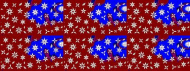 Güzel kumaş deseni. Düz Çiçek Elementleri Tasarımı. Renkli Bahar Teması eskiz kalıbı. Raster illüstrasyonunda çiçek deseni çizimi.