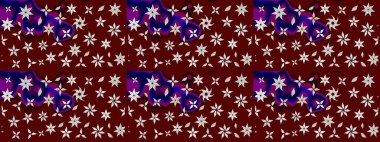 Güzel kumaş deseni. Raster illüstrasyonu. Düz Çiçek Elementleri Tasarımı. Çiçek desenli çizim. Asya tekstil tarzında. Renkli Bahar Teması çizim şablonu.