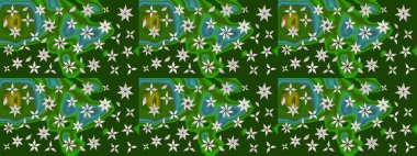 Raster deseni. Çiçek kolajı. Küçük çiçekte güzel bir desen var. Çiçek kompozisyonu. Çiçek arkaplan. Doğa. - yeşil ve tarafsız çiçekler.