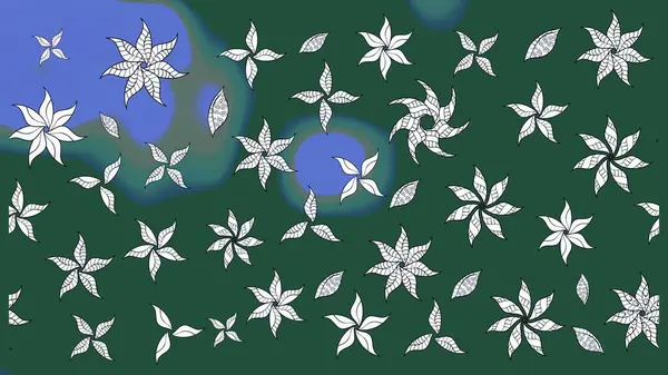 Renkli Bahar Teması eskiz kalıbı. Düz Çiçek Elementleri Tasarımı. Parlak arkaplan eskiz desenli çiçekli fantezi tasarımı.