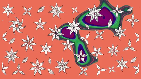 Fantezi çiçekli eskiz deseni, doğal duvar kağıdı, çiçek desenli kıvrım çizimi. Paisley el çizimi elementler. Ev dekoru.