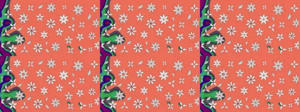 Raster illüstrasyonu. Soyut çiçek çizim kalıbı arka planı. Turuncu ve nötr renklerde. Küçük çiçekteki sevimli çiçek deseni. Raster deseni.