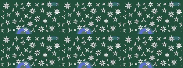 Yeşil ve nötr renklerde etnik çiçeklerle süslenmiş zarif bir eskiz. Asya Tekstil 'inde Raster Çiçek İllüstrasyonu.