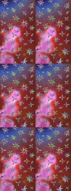 Soyut etnik raster çizim kalıbı. Kabile sanatı boho baskısı, klasik çiçek arkaplanı. Arkaplan dokusu, duvar kağıdı, kahverengi ve pembe renkli çiçek teması.