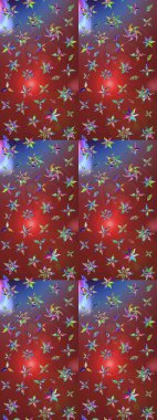 Küçük bir çiçekte eskiz deseni. Güzel kumaş deseni. Hoş bir çiçek geçmişi var. Raster illüstrasyonu.