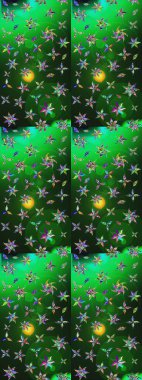 Yeşil ve gri renklere karalamalar çizilmiş çiçek deseni. Raster illüstrasyonu.