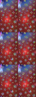 Küçük bir çiçekte eskiz deseni. Güzel kumaş deseni. Hoş bir çiçek geçmişi var. Raster illüstrasyonu.