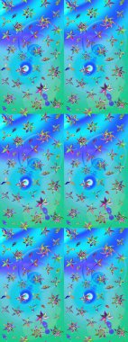 Raster Hip kumaş deseni. Eskiz Vintage Çiçek Deseni.