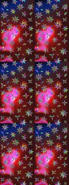 Kahverengi ve kırmızı renkte etnik çiçeklerle süslenmiş zarif bir eskiz şekli. Raster Çiçek İllüstrasyon Şirin Tekstil.