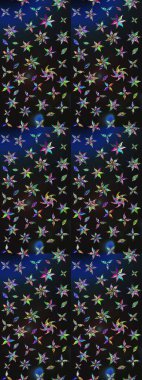 Çiçekli karalama şeklinde Raster çiçek deseni. Raster illüstrasyonu. Gri ve mavi renkte yaz çiçekleri.