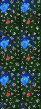 Çiçekler mavi ve yeşile. Suluboya, elle çizilmiş. Raster hisseleri. Taslak arkaplan deseni.